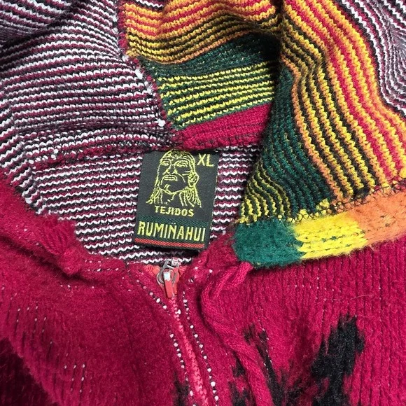 Vintage Bob Marley Sweater Hoodie Jumper Tejidos Ruminahui Hooded Knitted‎ Wool